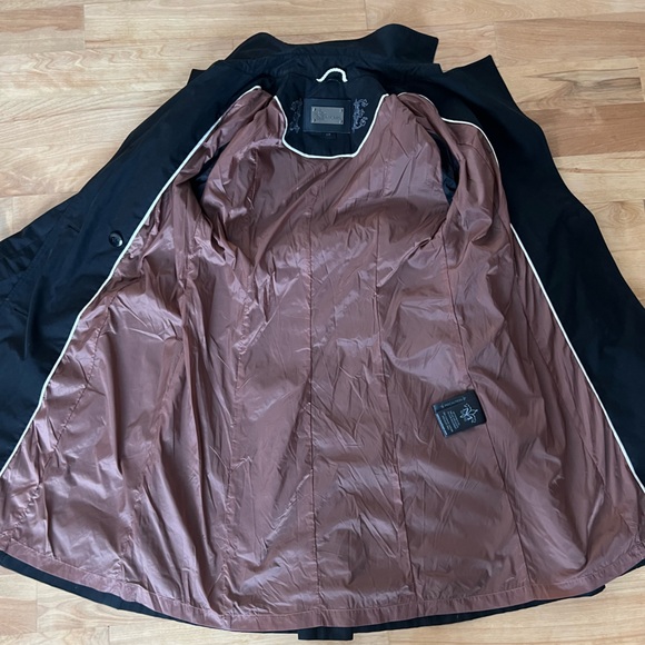 Mackage Black Cotton Quilted-Leather-Trim Belted Trench Coat - Picture 12 of 15